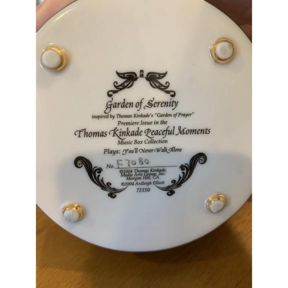 Vtg Thomas Kinkade "GARDEN OF SERENITY" Music Box Plays"You'll Never Walk Alone" - Picture 6 of 6